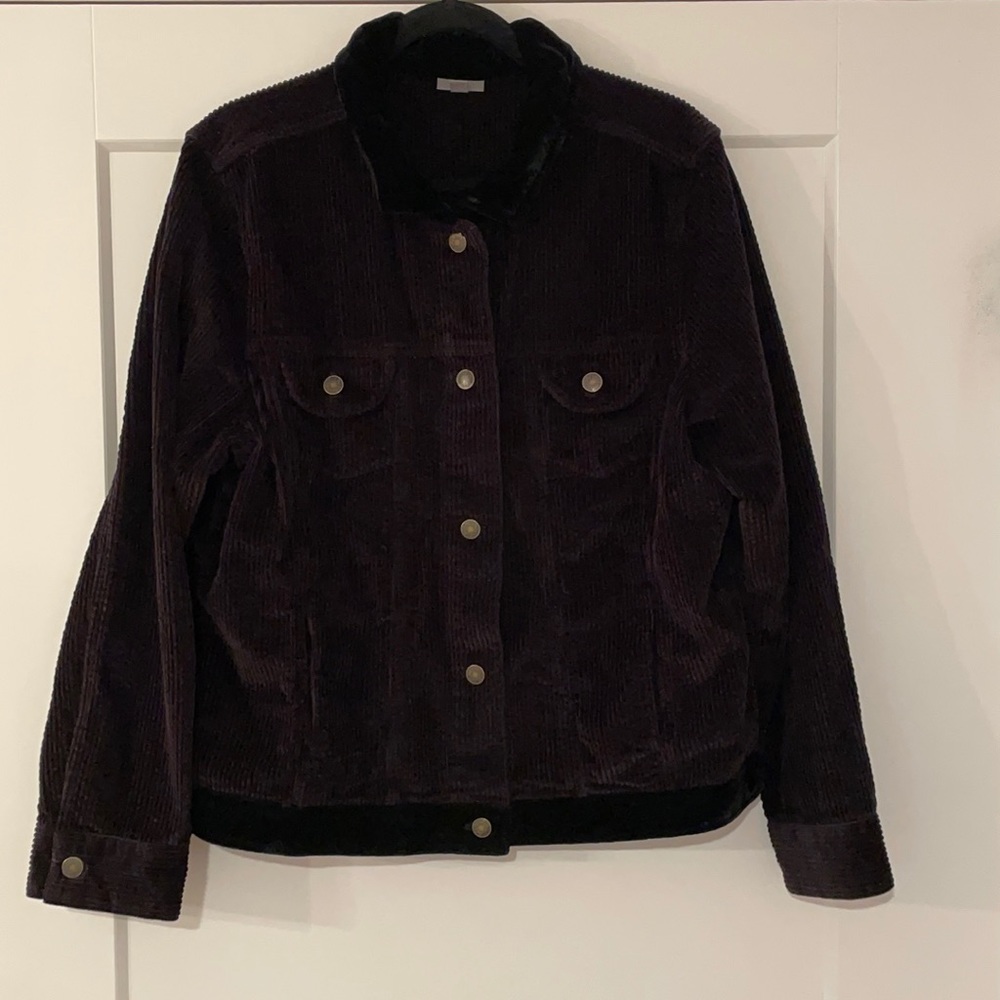 JACKET JJill velvet trimmed corduroy jacket XLT